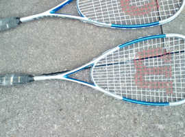 Pair of wilson hammer blaze squash rackets