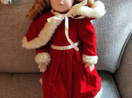 Collectible/Vintage, Decorative, 16" Christmas/Red Riding Hood Doll with Stand