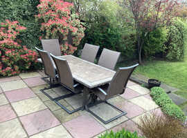 Garden dining table and chairs