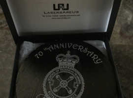 Welsh slate 70th anniversary RAF St Athan paperweight Boxed