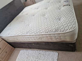 Superking 4 drawer divan headboard & mattress