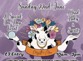 Mystical Fair. Mind Body Spirit & Wellbeing. Thames Chase, Broadfields Farm, Pike Lane, Upminster, RM14 3NS. Sunday 22nd June 10am-3pm
