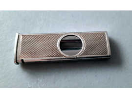 1973 W M Ltd Silver Cigar Cutter Engine Turned Geometric
