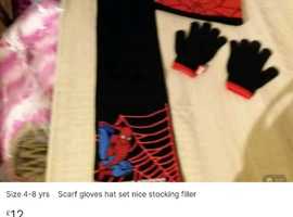 Spiderman  Scarf, Hat, and Gloves set