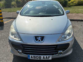 Peugeot 307 CC, 2008 (08) Silver Convertible, Semi auto Petrol, 79,950 miles