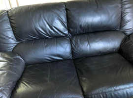 LEATHER BLACK 2 SEATER, FREE LOCAL DELIVERY