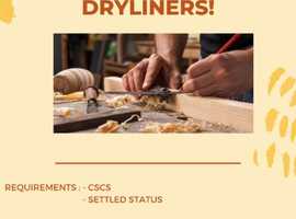 Hiring Dryliners and Carpenters! £25 p hour!