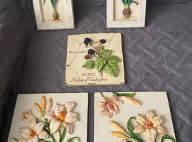5 decorative ceramic tiles