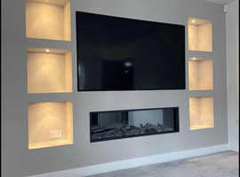 Expert Media Wall Installation in Portsmouth | Bespoke Feature Walls | Electric Fireplace Install & Ideas