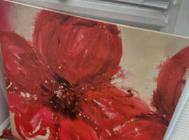 Red flower large canvas