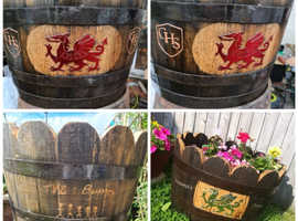 Handcrafted Personalised Whisky Barrel Planter