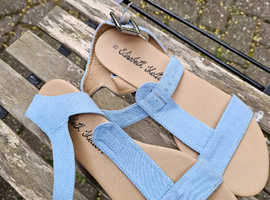 Elizabeth Shelton Powder Blue Size 8 Ladies Sandals