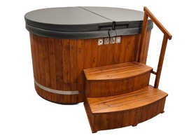 LUXURY GLASS FIBER OVAL HOTTUB WITH OUTSIDE HEATER in stock