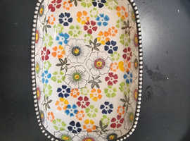 Hand painted ceramic pie dish