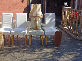Four chairs to give away with a lamp