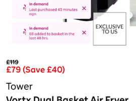 Tower dual air fryer