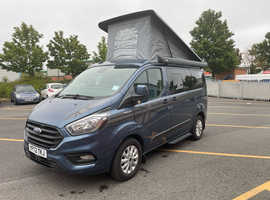 Ford Custom Misano 3 By Wellhouse 130ps (Euro 6) 6 speed Manual in Chrome Blue 2022 with only 3,980 miles, with leather & awning (Stock number 3590) C