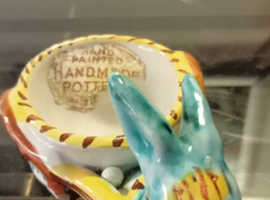 Vintage Italian pottery, Donkey and Cart.