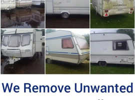 CARAVAN REMOVALS  Any Condition, Any Age. Scrap, Damp, Damaged Free up some space on your Drive, Property, Leisure parks, Farm or Land. We remove u