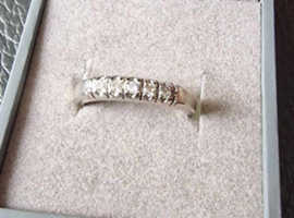 White platinum ring five stones half eternity