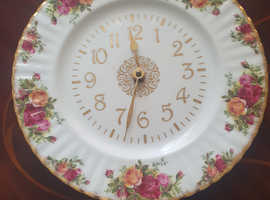 Royal albert old country roses porcelain wall clock