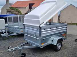 BRAND NEW 7ft x 4ft Single Axle Double Broadside Trailer With Lockable Top 750KG