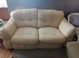 Free Cream Leather Sofa