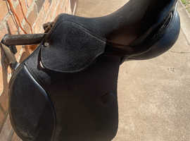 Brand new black horse saddle
