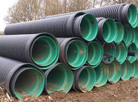 Culvert pipes: new, unperforated, twin walled.