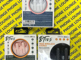 PRODA BT105 Bluetooth Wireless Stereo Earbuds £20 each Available in 3 Colors Black, Pink, White