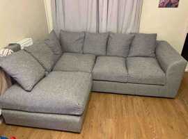 Light & Dark Grey 4x settee L Shape corner sofa