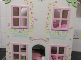 Dolls house - elc Rosebud cottage dolls house with some furniture