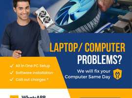 Laptop Computer software problem, we fix at your Home. Same day (Kent, London )