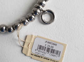 Fossil Stainless Steel Stretch Bead/Ball Braclet Charm Crystal