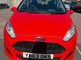 Ford Fiesta, 2014 (63) Red Hatchback, Manual Diesel, 64,000 miles