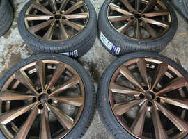 18" GENUINE ALLESSIO  ALLOY WHEELS / NEW TYRES - 5 X 100 FITMENT -  VOLKSWAGEN / AUDI ETC