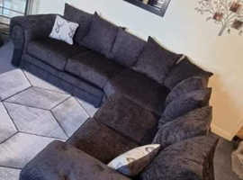 **Milan Elegant Brand New Corner Couch - 3 & 2 Seater with Footstool Comfort**