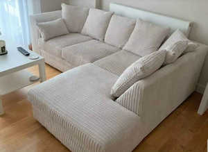 Sleek Corner Lounge - 2 & 3 Seater Sofa Set with Footstool
