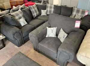 **Stylish Brand New L-Shape Couch - 2 & 3 Seater with Coordinated Footstool