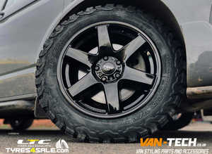 VW Transporter T6.1 Calibre X-Load Alloy Wheels 18 Gloss black and GF Goodrich tyres