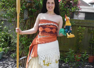 MOANA HAWAIIAN COSTUME HOME MADE SIZE UK 8-10