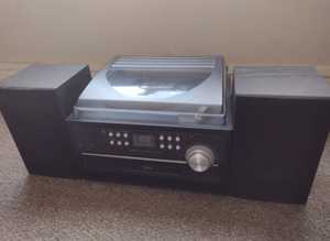Vinyl Record Player + CD + Radio + Bluetooth