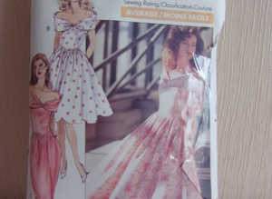 Butterick sewing pattern 6325 vintage 50's dress 1988 sizes 8-12