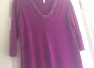 (156) Ladies cerise jumper, size 16