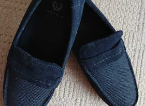 Brand new Lincoln Gents navy suede loafer shoe.