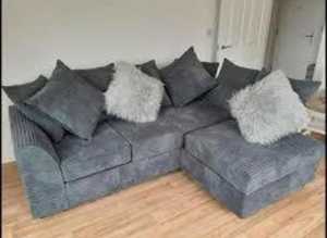 **Grand Brand New L-Shape Couch - 2 & 3 Seater with Footstool Comfort**