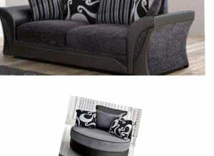 **Chic Brand New Corner Lounge - 2 & 3 Seater Sofa with Coordinated Footstool