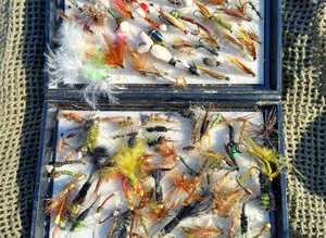 BOX OF  FISHING FLIES