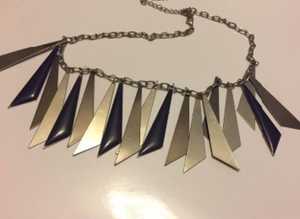 (538) Necklace - purple and silver