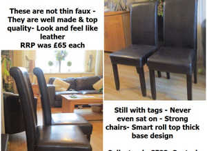 Brand new quality dark brown chairs  x2